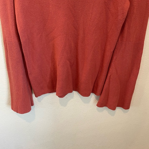 Peach Halogen Petite Small Crew Neck Pull Over Sweater Bell Sleeves - Picture 9 of 9